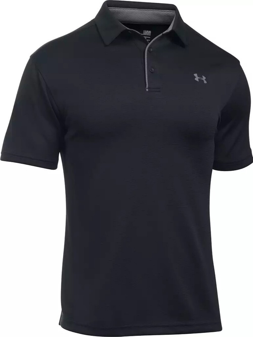 EUC•Under Armour Mens Performance Golf Tech Polo Black Loose Fit W/Subtle Logo•S